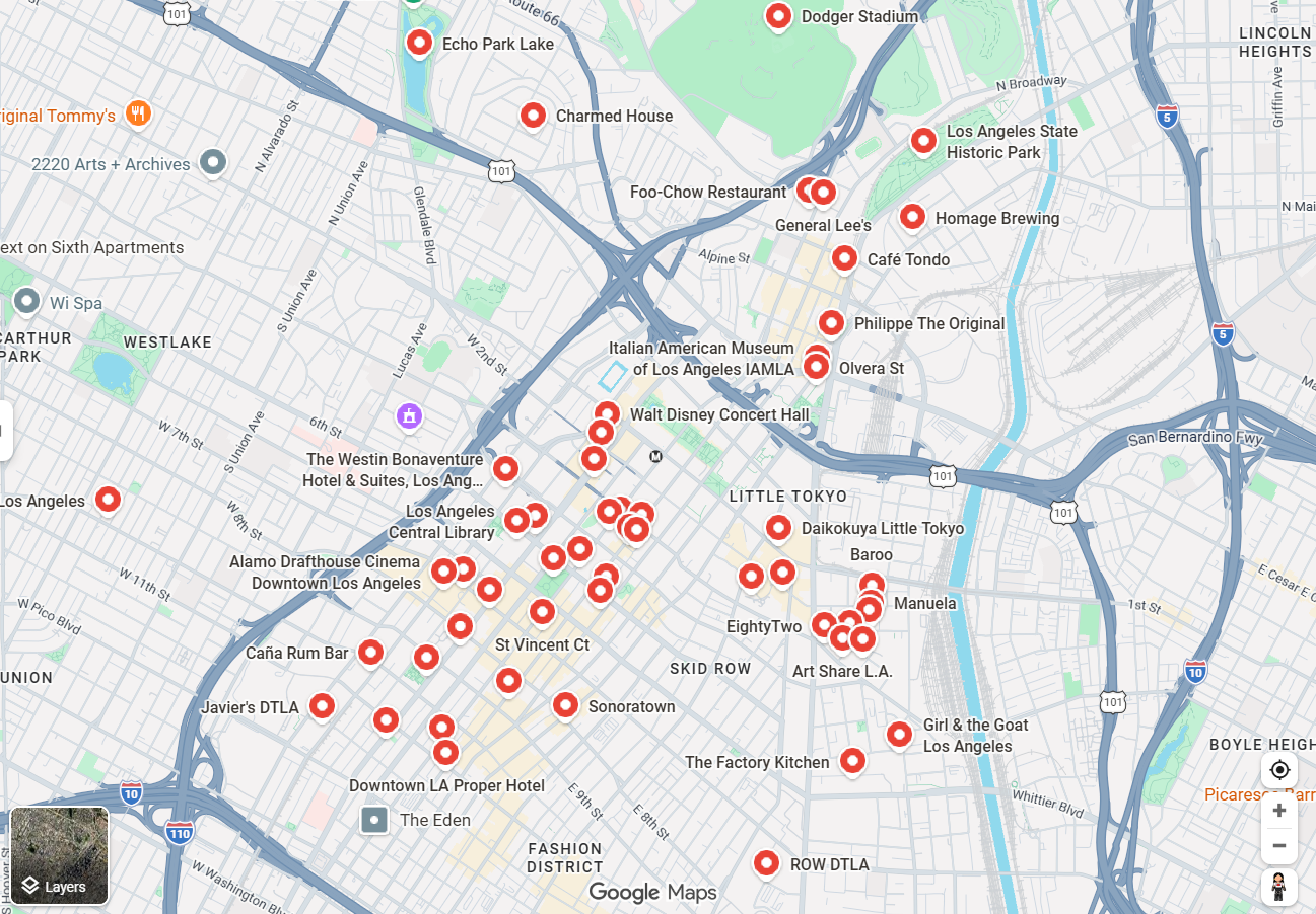 SoCal ASLA Host Chapter Local Picks Map &mdash; click to open in Google Maps