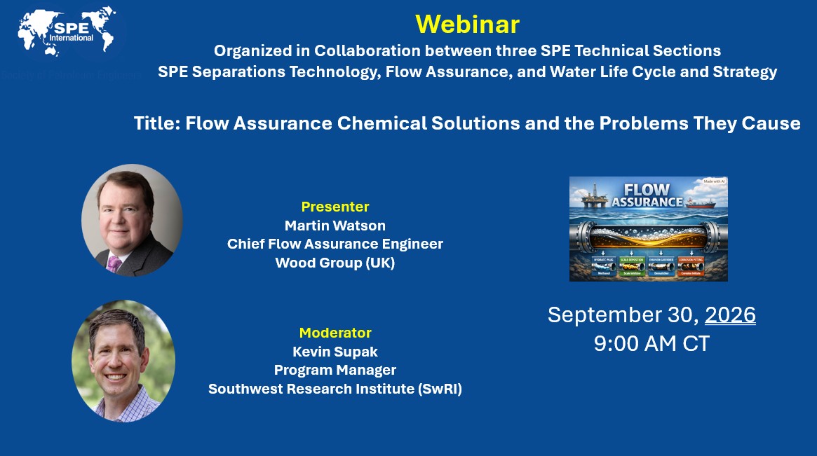 Flow Assurance Chemical Solutions webinar announcement